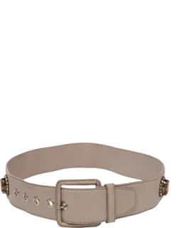 Soft Leather Embellished Buckle Belt 70cm