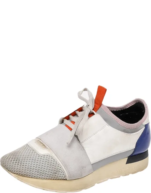 Race Runner Low Top Sneakers With Strap Detailing And Leather Lined Insole