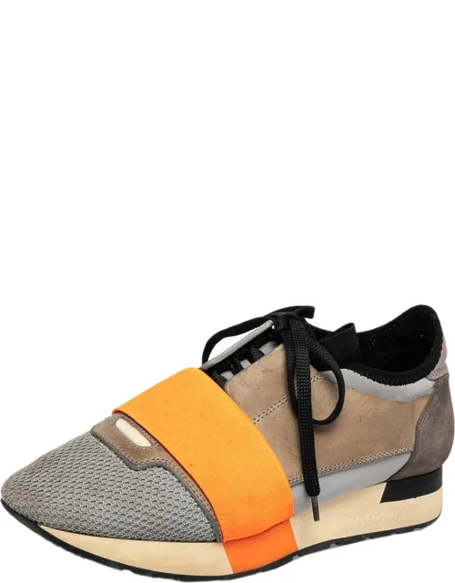 Multicolor Leather And Suede Race Runner Sneakers