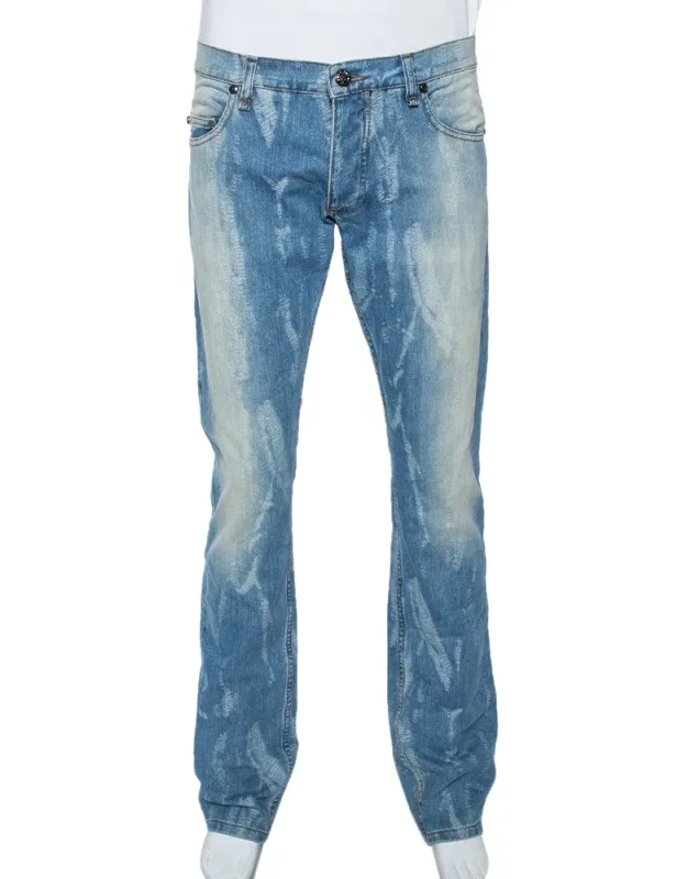Light Wash Distressed Denim Jeans