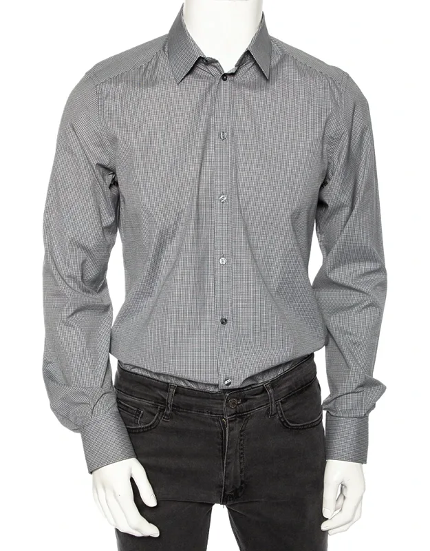 Pin Check Cotton Front Button Shirt