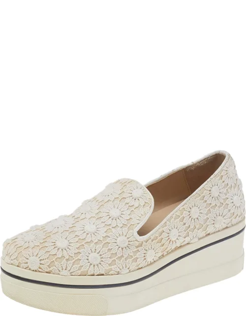 Floral-lace Slip-on Sneakers