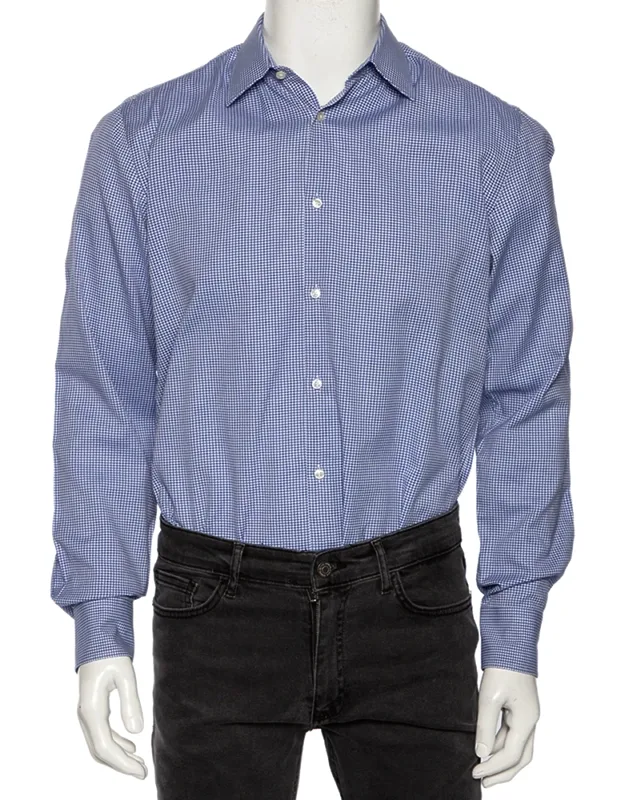 Check Cotton Button Front Slim Fit Shirt