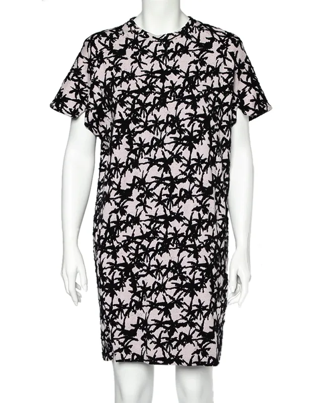 Flocked Abstract Patterned Dress