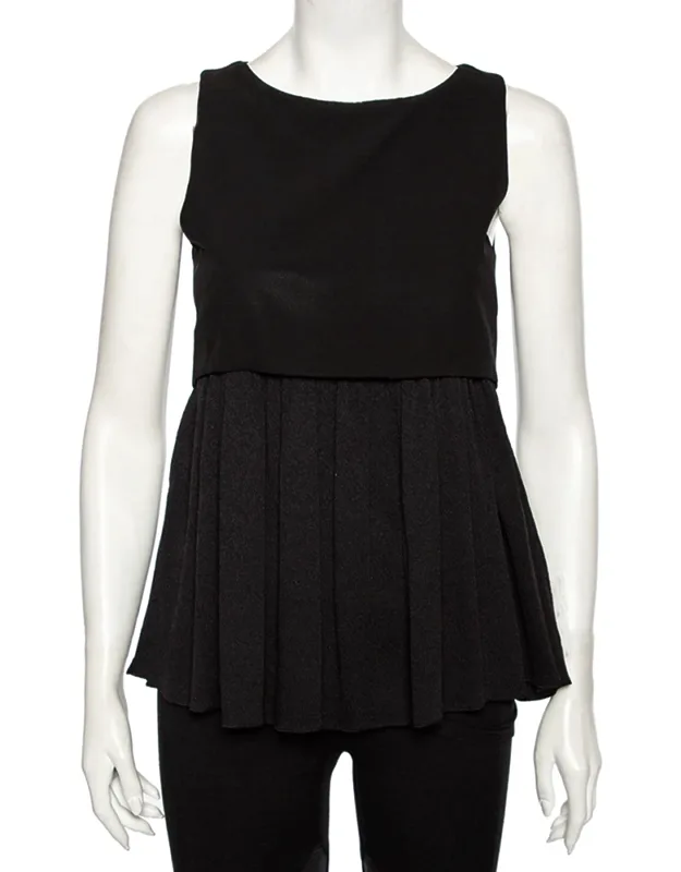 Textured Silk Contrast Overlay Detailed Sleeveless Mini Dress