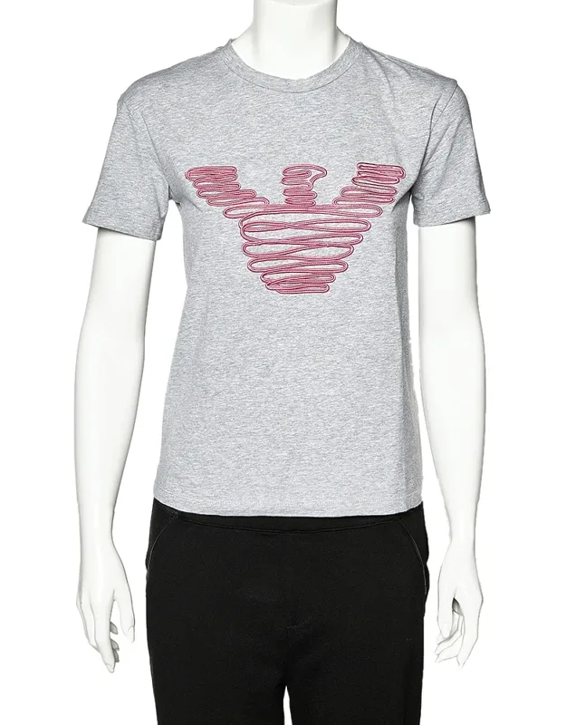 Cotton Logo Embroidered Crew Neck T-shirt