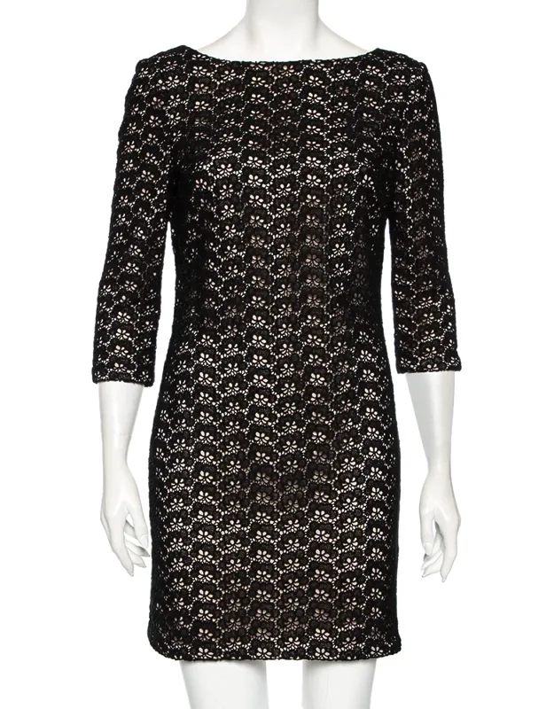 Floral Pattern Cutout Lace Dress