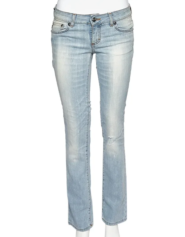 Distressed Straight Fit Jeans