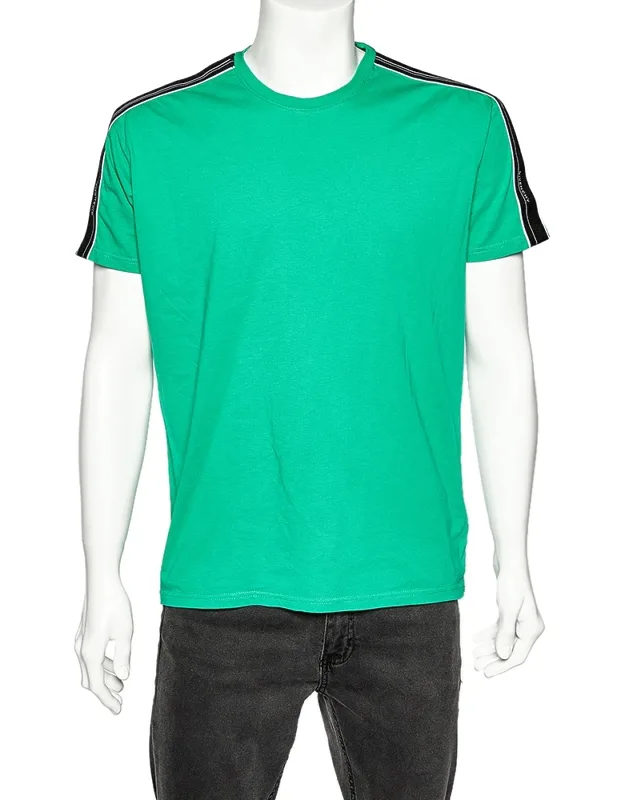 Cotton Contrast Logo Tape Detail Regular Fit T-shirt