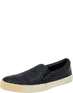 Woven Raffia Slip-on Sneakers