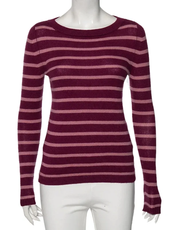 Striped Cashmere Round Neck Sweater