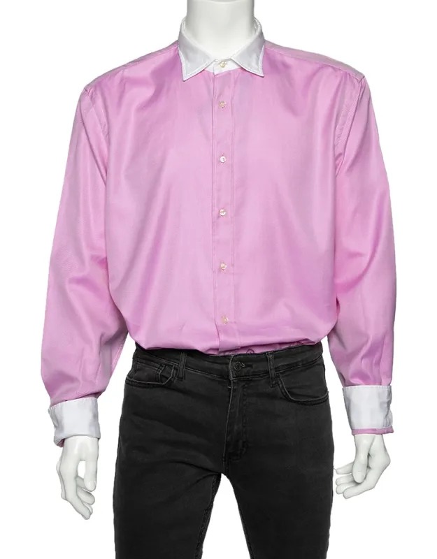 Cotton Contrast Detail Button Front Shirt