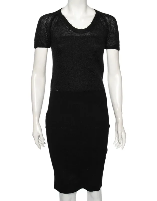 Wool And Knit Bodycon Midi Dress