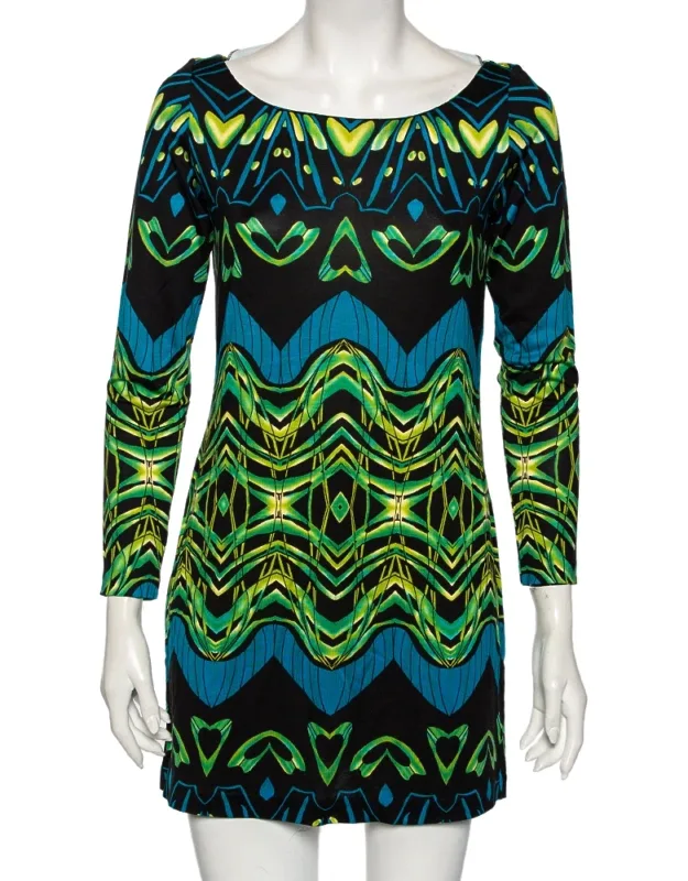 Multicolor Printed Silk Tunic Dress