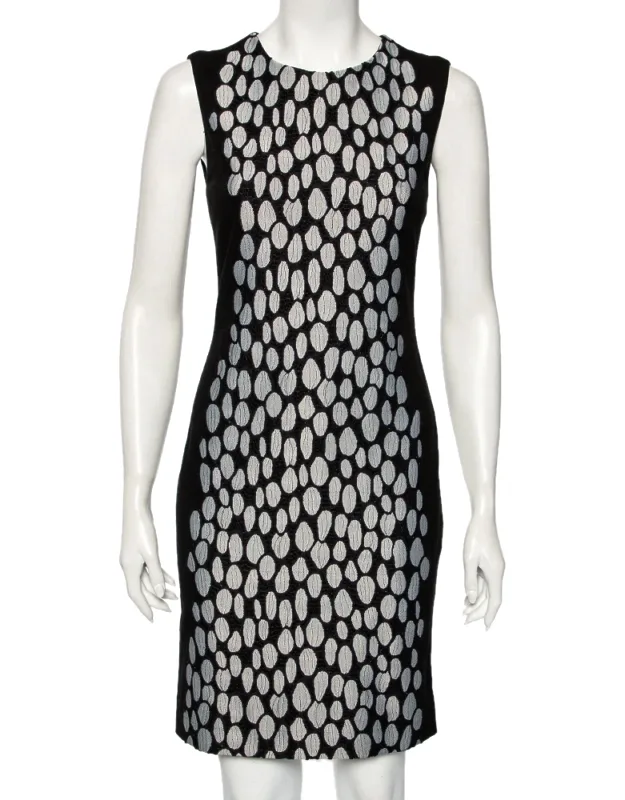 Knit And Textured Inset Detailed Dress
