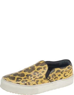 Snakeskin Leather Slip-on Sneakers