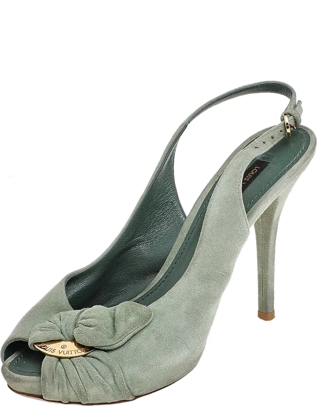 Suede Bow Slingback Sandals