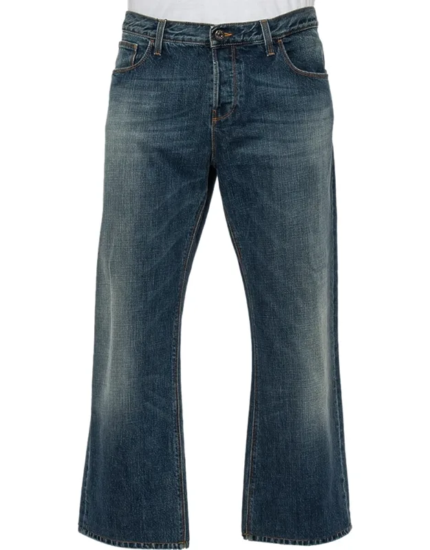 Washed Denim Wide Leg Jeans