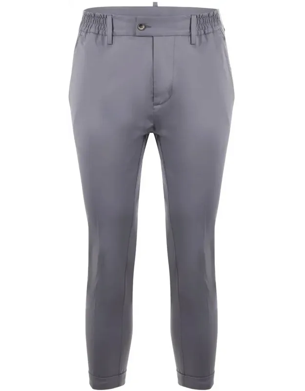 Trousers With Elastic Waist And Button Closure