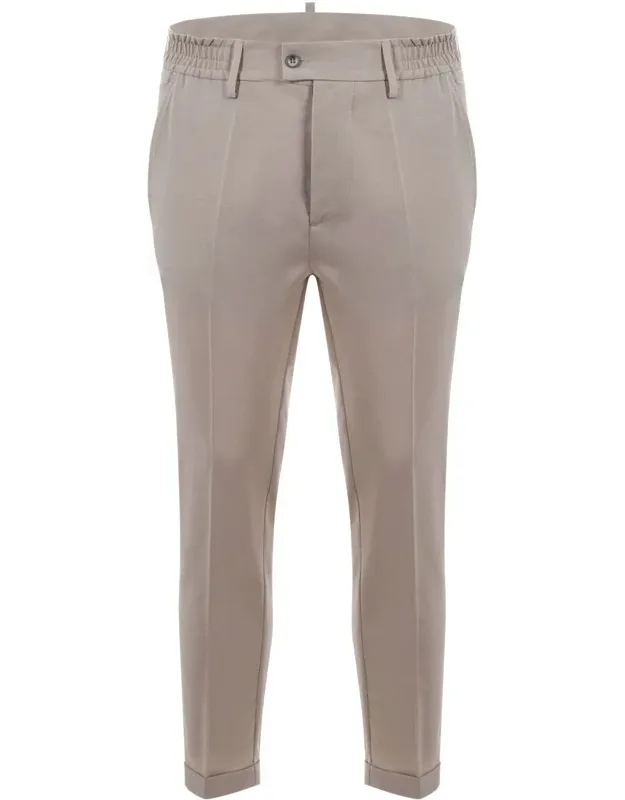 Trousers With Elastic Waist And Button Closure
