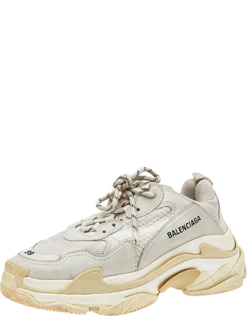 Leather And Mesh Triple S Sneakers