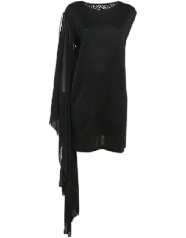 Cotton Knit Elongated Sleeve Mini Dress