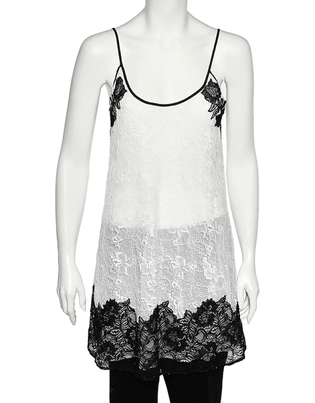 Monochrome Lace Slip Dress