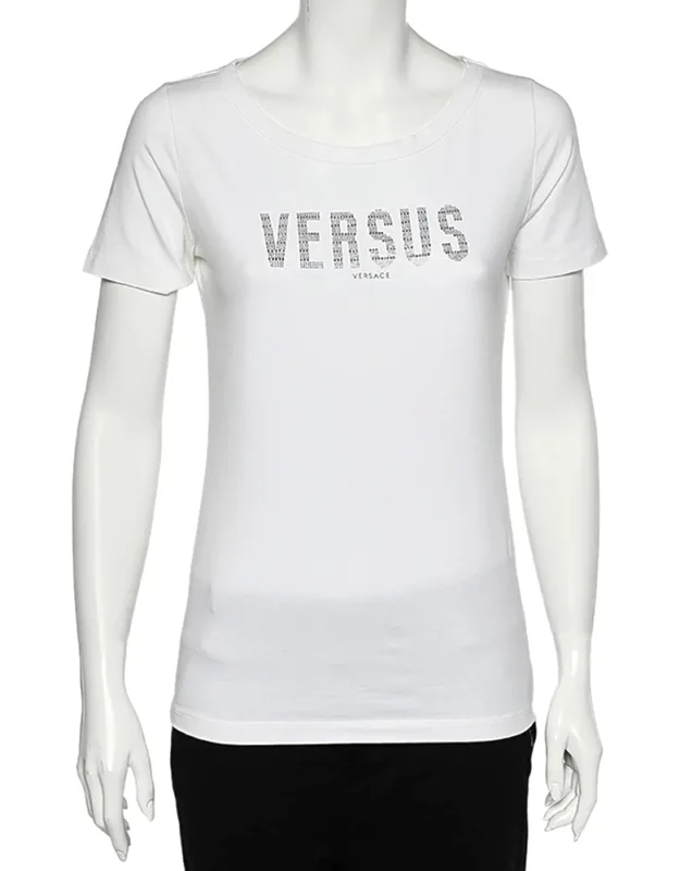 Logo Embellished Cotton Knit T-shirt
