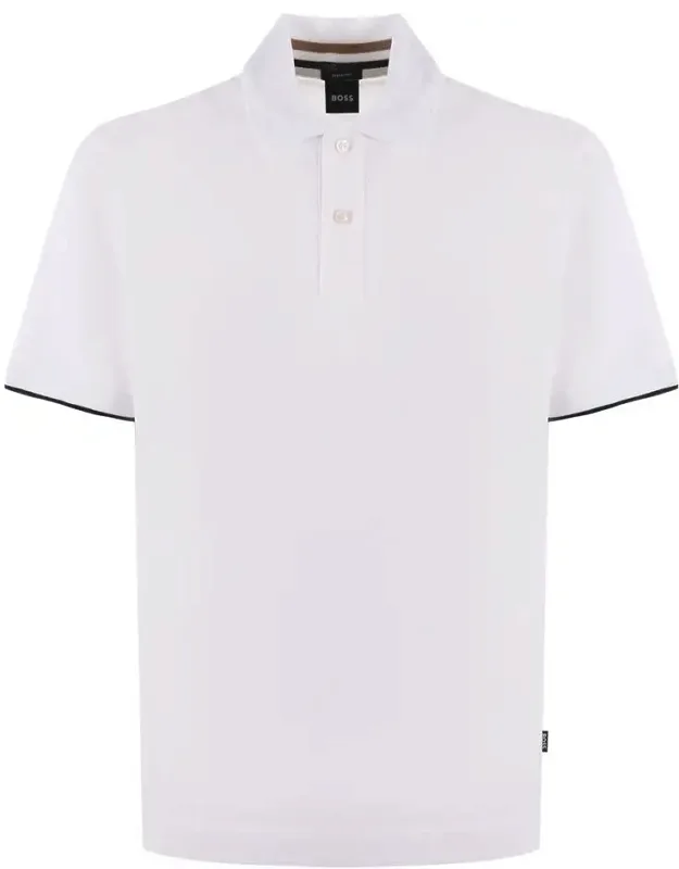 Polo Shirt With Ribbed Collar And Contrasting Profiles