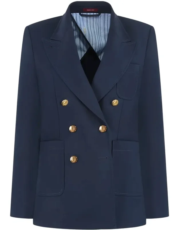 Cotton Double-breasted Blazer