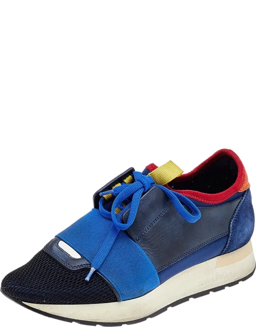 Balenciaga Race Runner Sneakers With Strap Detailing And Leather Lined Insole