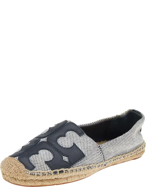 Canvas And Leather Logo Lonnie Espadrilles Flats