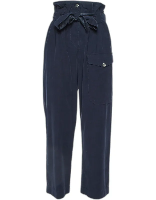Midnight Blue Corduroy Belted Trousers