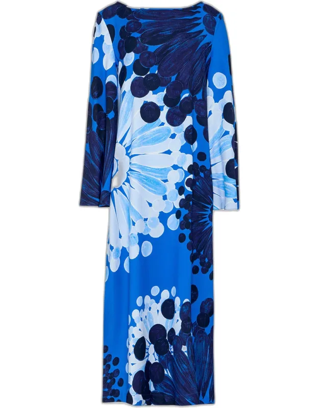 Floral-print Maxi Kaftan Dress