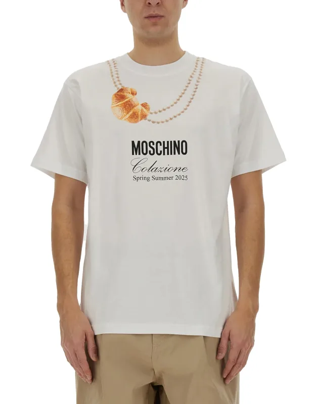 "moschino 'breakfast' T-shirt With Front Logo"