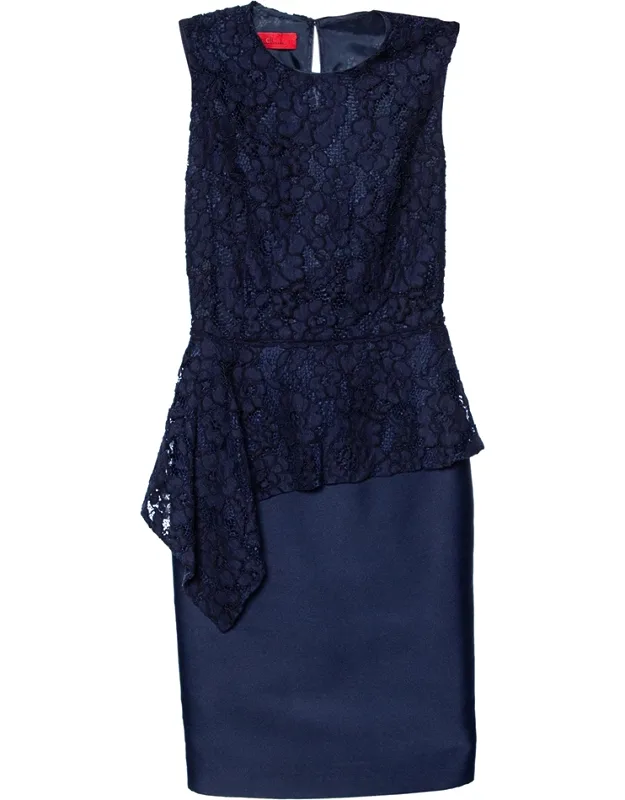 Lace Sleeveless Peplum Dress
