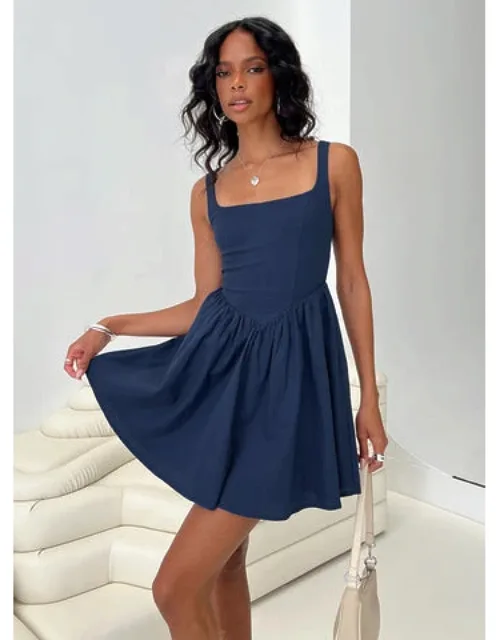 Martie Mini Dress With Square Neckline And Slim Fitting Bodice