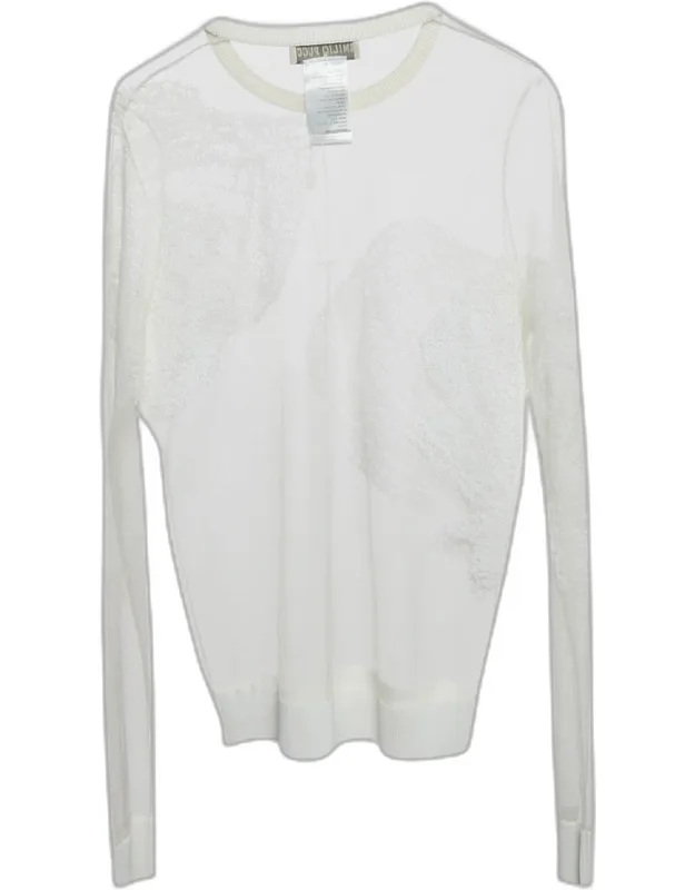 Embroidered Tulle Sheer Pullover