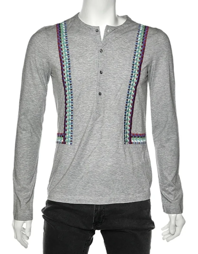 Cotton Embroidered Detailed Long Sleeve T-shirt