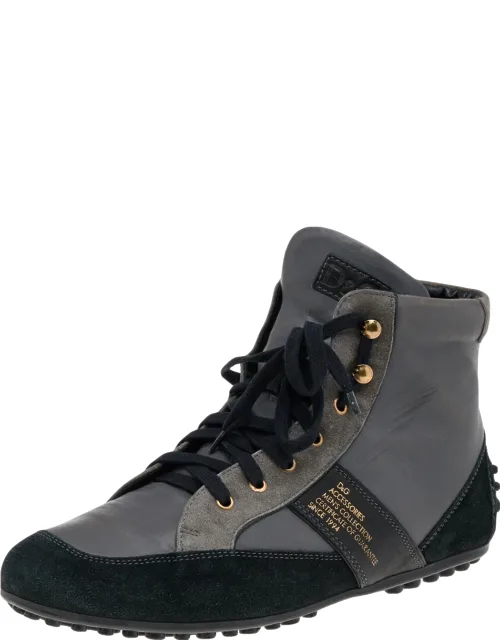 Multicolor Suede And Leather High Top Sneakers
