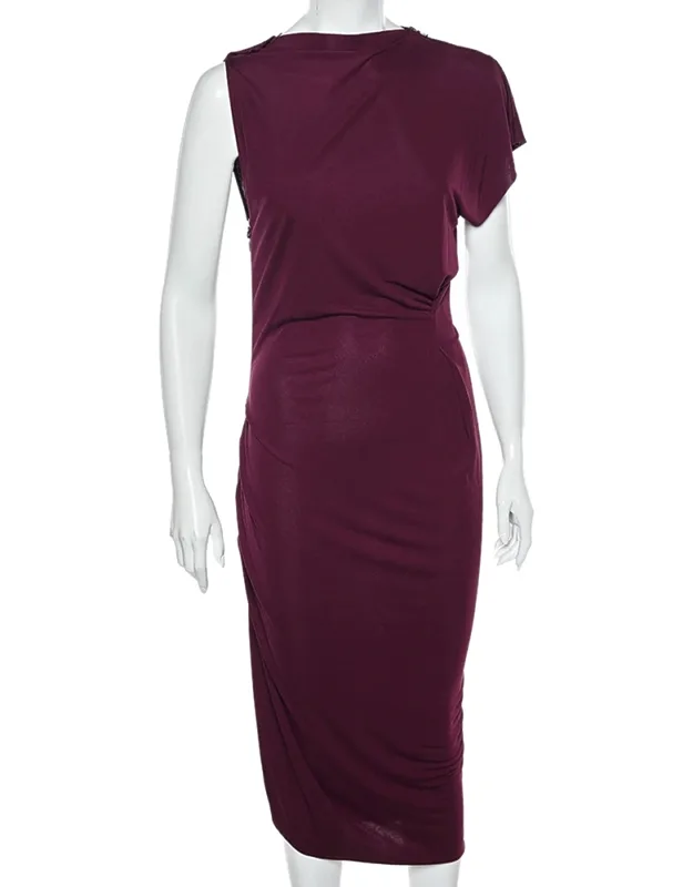 Jersey Draped Detail Midi Dress