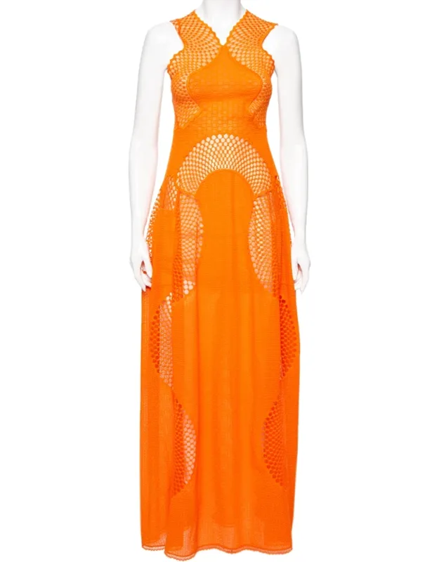 Lace & Mesh Inset Sleeveless Maxi Dress