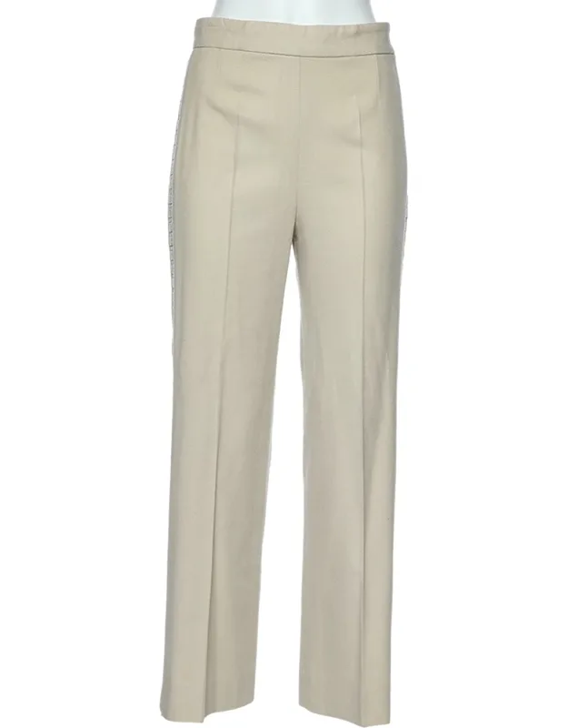 Wool Side Trim Detail Parallel Trousers