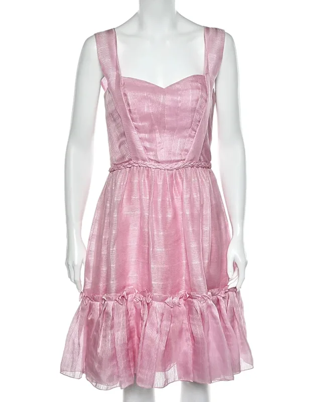 Silk Sleeveless Flared Mini Dress
