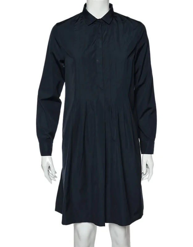 Cotton Pleated Shirt Dress