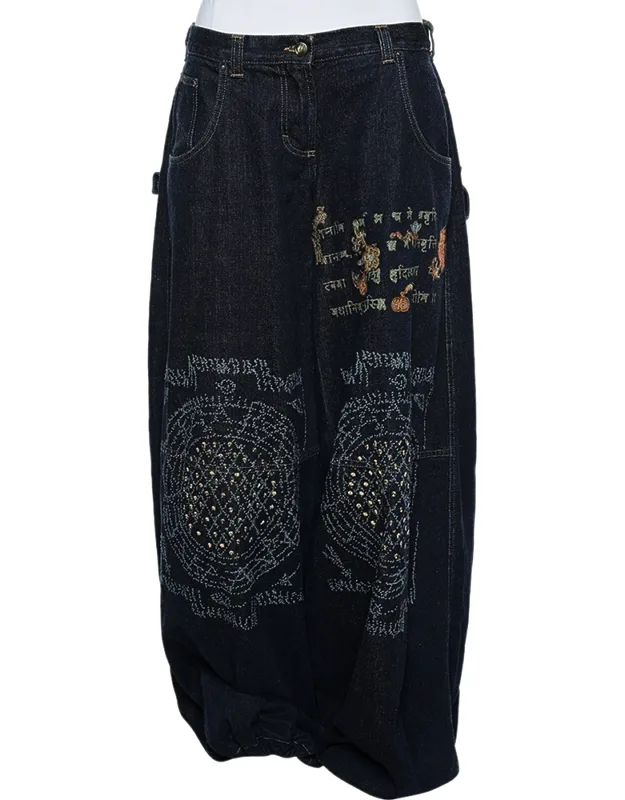 Painted Denim Flared Leg Jeans
