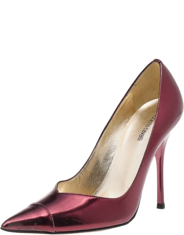 Metallic Leather Pointed Toe Pumps