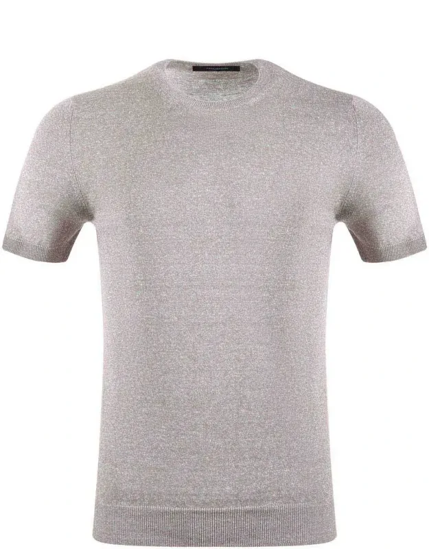 T-shirt And Polo With Ribbed Crewneck And Short Sleeves