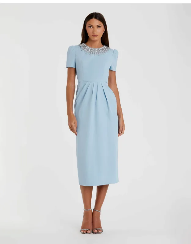 Rhinestone Neckline Dress