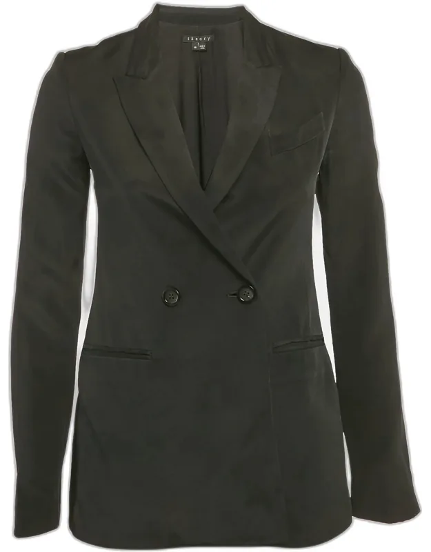 Silk Double Breasted Blazer